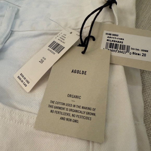 New AGolde Minka Cargo Pants in Milkshake - Picture 6 of 8